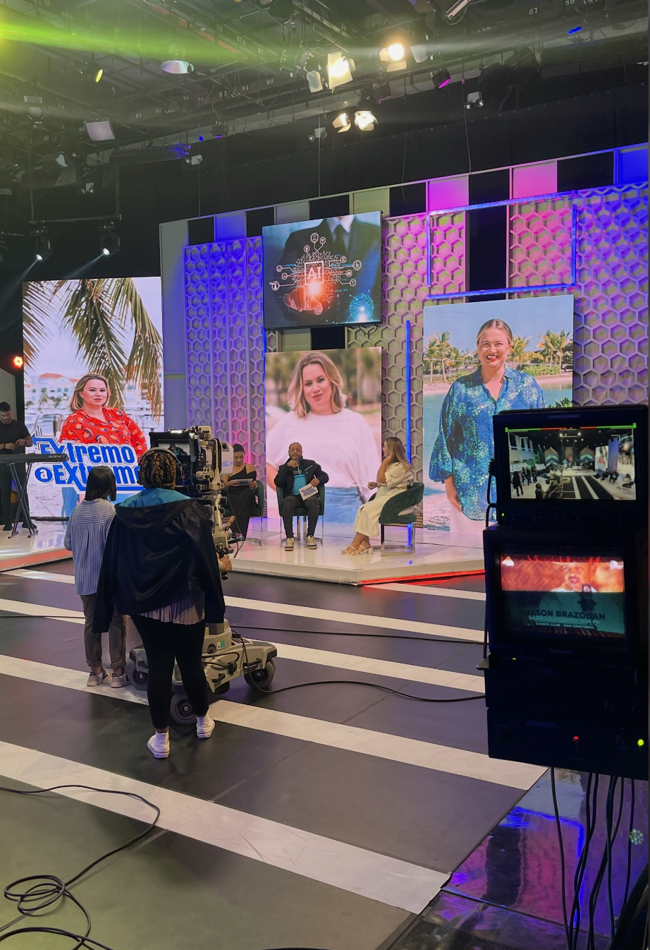 Kseniia Petrina on a TV interview