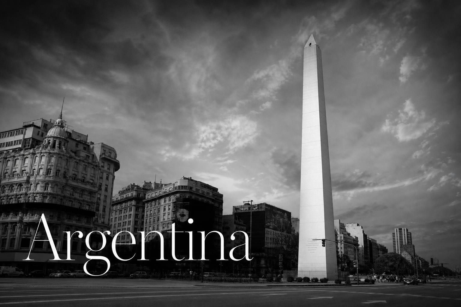 Black and white photograph of the Buenos Aires Obelisco on Avenida 9 de Julio — Argentina 2026 influencer marketing pricing cover