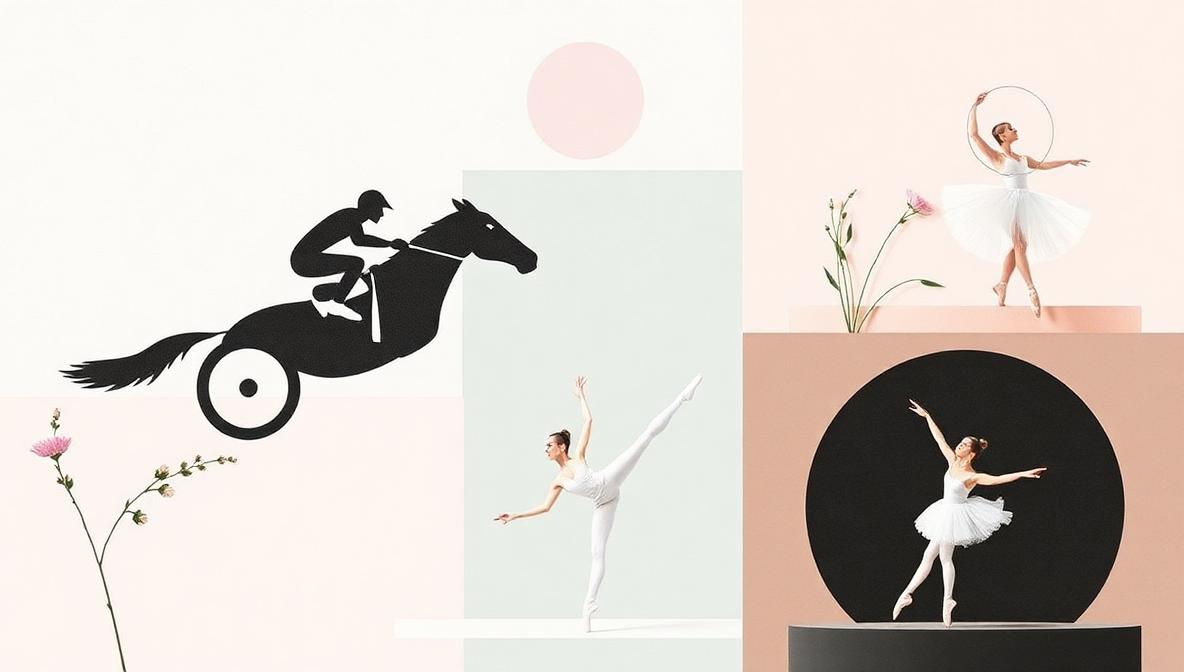 Editorial collage about the week's marketing campaigns: beauty, sports, and ballet—article cover by Kseniia Petrina